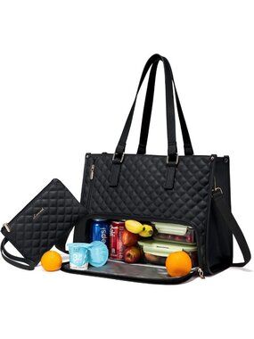 Stylish Insulated Lunch Tote & Laptop Bag, Large Capacity for Work & Travel